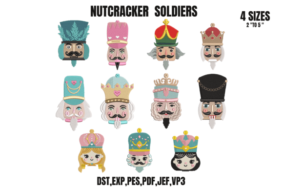 11 Nutcracker Head Embroidery Bundle