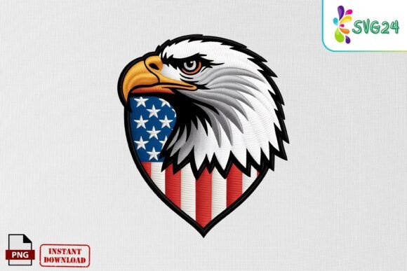 American Eagle Flag Patch Embroidery PNG Review for Sellers