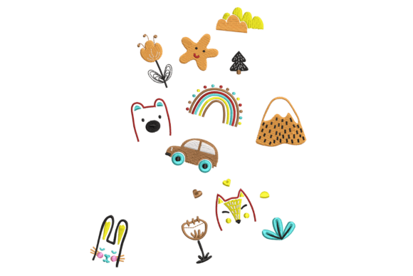 Cute Doodle Embroidery Set: A Whimsical Addition to Your Design Library