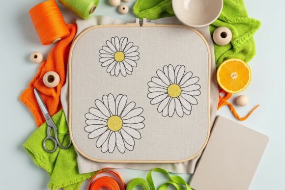 Daisy Flower Line Embroidery Design Review for Sellers