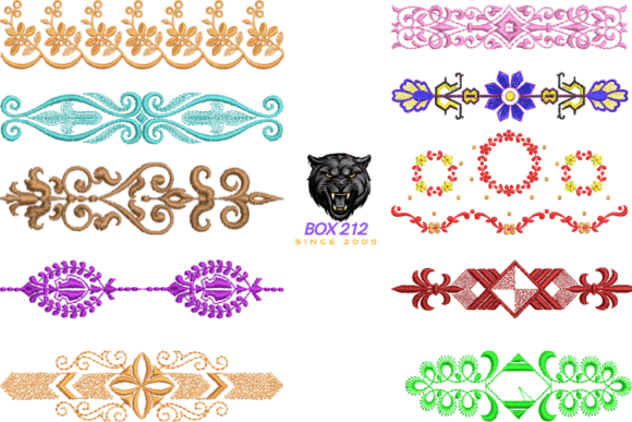 Embroidery Border Designs for a Boutique Sweatshirt Collection