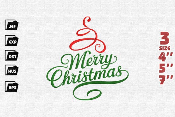 Festive Swirl Christmas Embroidery File