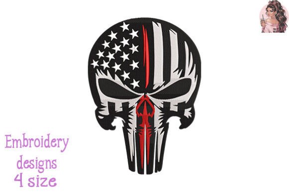 Firefighter Skull USA Flag Embroidery Review for Craft Fairs