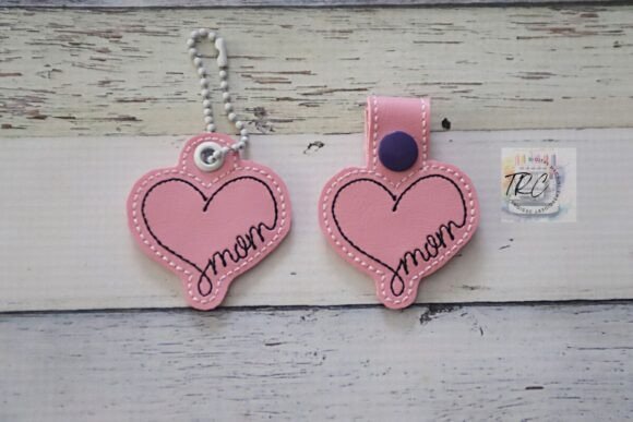 Mom Heart Key Fob ITH Machine Embroidery Review