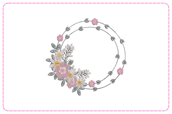 Pink Floral Wreath Embroidery Designs Review