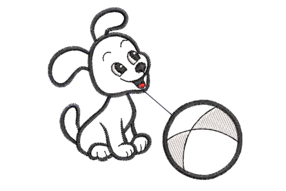 Playful Puppy with Ball Embroidery Review