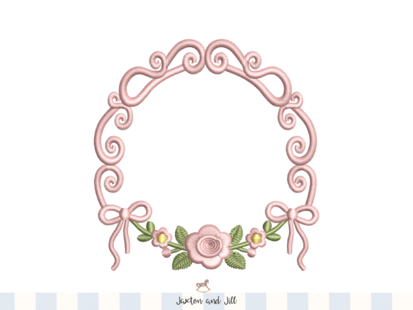 Rose Embroidery Frame Design Monogram Review for Business Use