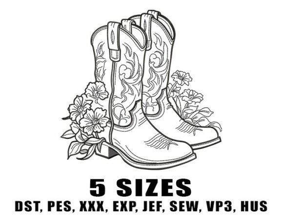 Rustic Country Boot Embroidery Designs for Seasonal Appeal