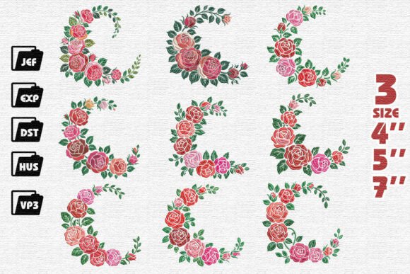 Set 9 Floral Rose Wreath Embroidery: A Must-Have for Craft Fairs